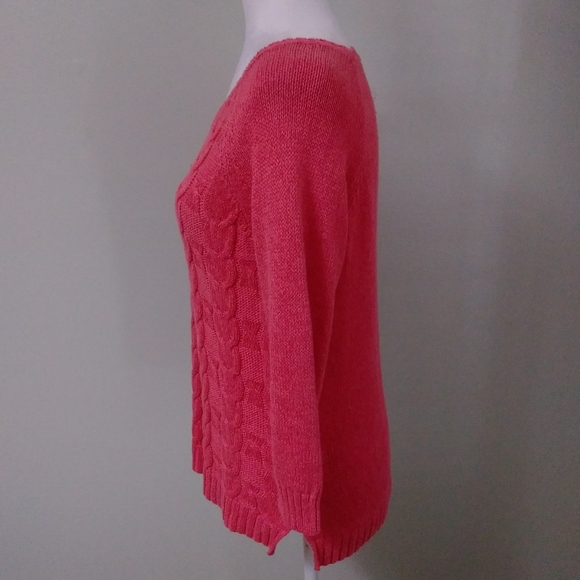 Talbots Linen Blend Cable Knit Sweater - Picture 2 of 5